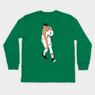 Jayson Tatum 3 Point Celebration Kids Long Sleeve T-Shirt